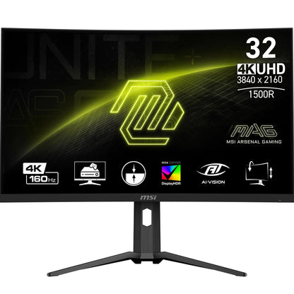 MSI MAG321CUP 32-inch 3840 x 2160 (UHD) VA 4K Gaming Monitor 160Hz Adaptive Sync 1ms HDMI Display-Port VESA Mountable Tilt