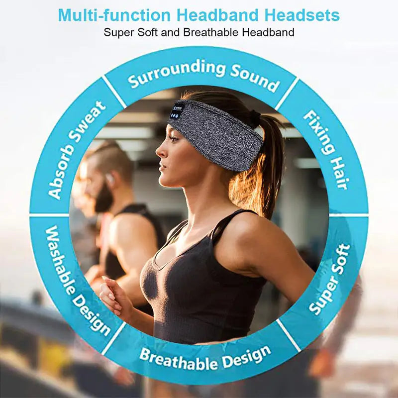 Sleep Headband Headphones with White Noise and Ultra-Thin HD Stereo Speakers